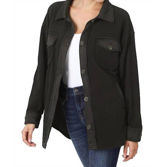 Zenana Oversized Plaid Fleece Shacket